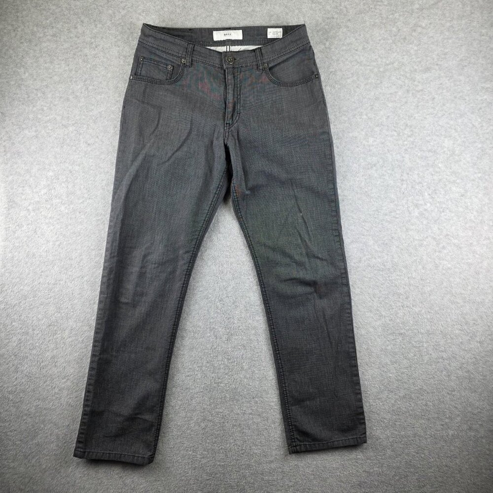 BRAX Cooper Fancy Jeans Mens 31x32 Gray Tapered Denim Dark Wash Regular Fit